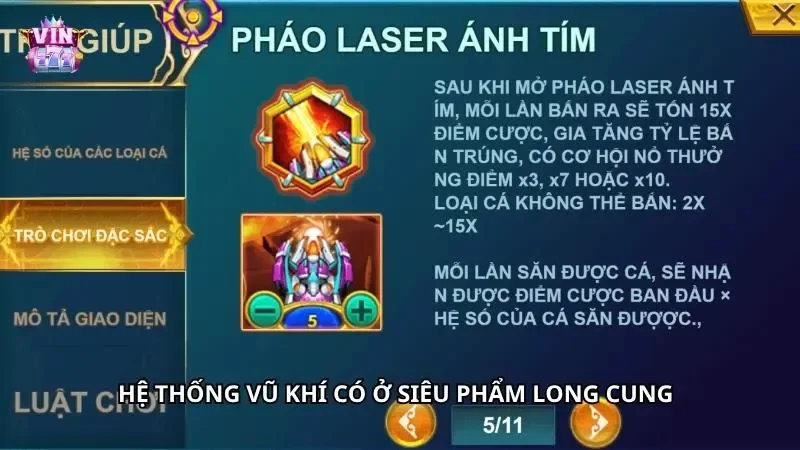 Nắm bắt công dụng của từng vũ khí có ở phiên bản săn cá