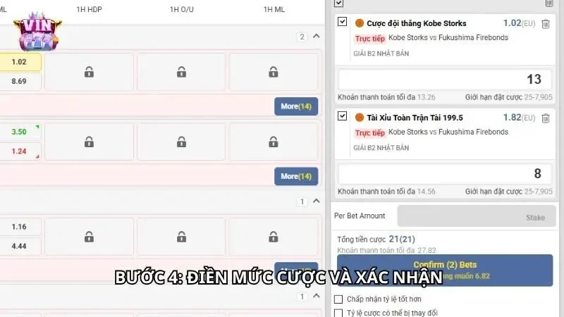 Giao diện phiếu cược