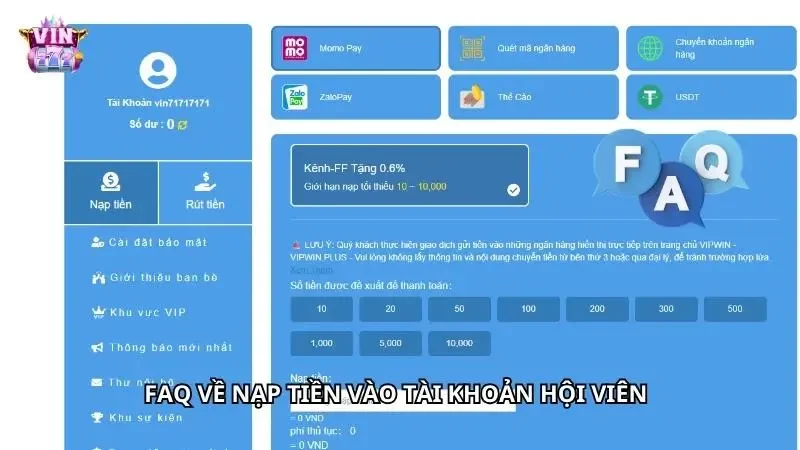 Sảnh nạp tiền tiện lợi được hướng dẫn qua chuyên mục