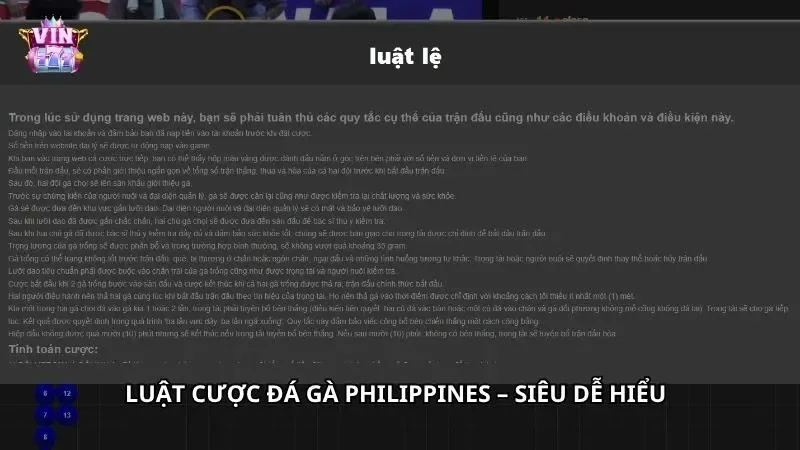 Luật cược Philippines của nhà cái cho anh em mới tham gia cần phải nắm