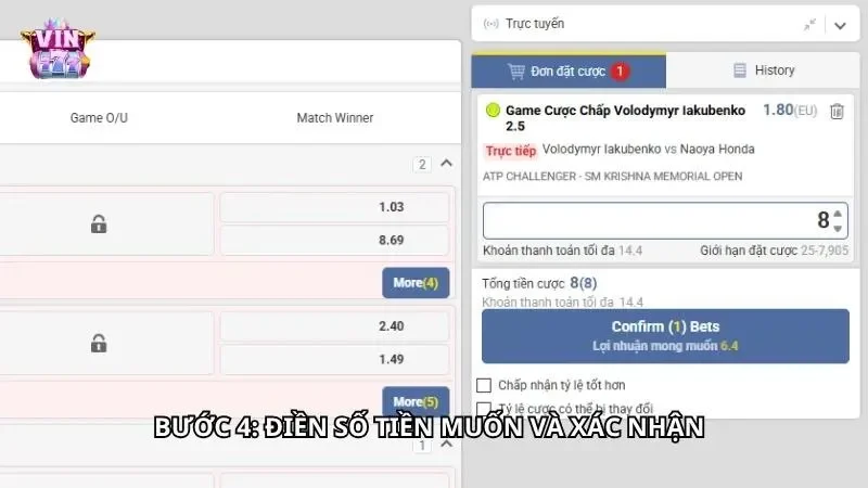 Giao diện phiếu cược